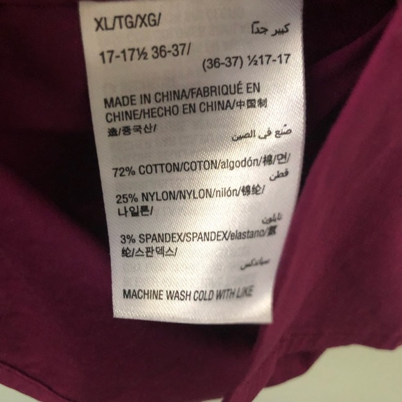 ALFANI SLIM FIT Button Up Shirt Berry Purple Mens X Large - Picture 5 of 6